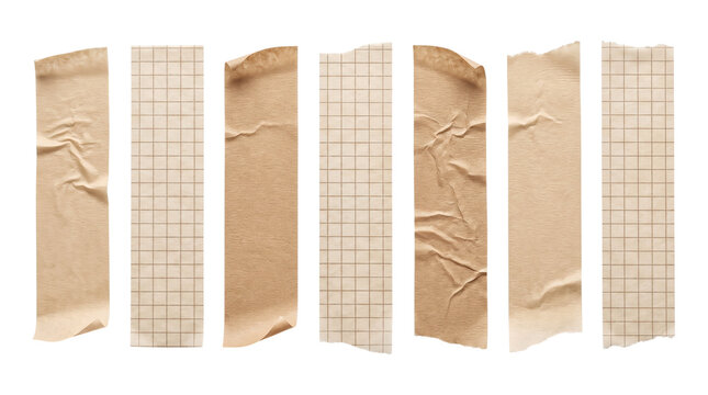 Beige Kraft Paper Strips PNG on Transparent Background for Scrapbooking Craft and Packaging