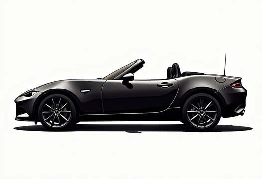 Black convertible sports car shown in side profile view