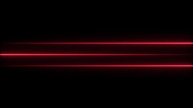 Abstract glowing neon lights blinking lines moving animation.Continuous 3 line drawing, 3 Straight neon lazer line color blue on a black background.4k video