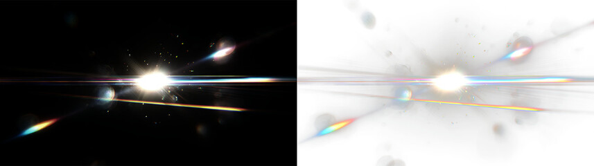 Naklejka premium Bright light shines through a burst of colors on a transparent background