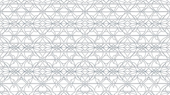 Blue and grey geometric seamless pattern. Abstract vector background with intricate line art, repeating diamond and circle designs, suitable for textiles, wallpaper, web design