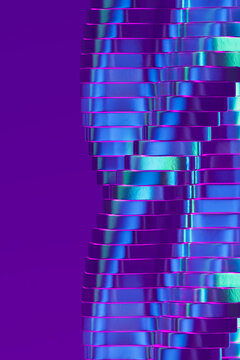 3D Pixel Chrome Tower