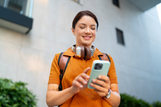 Checking Smartphone Outdoors