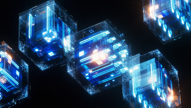 Glowing Glass Data Cubes in Blockchain Network