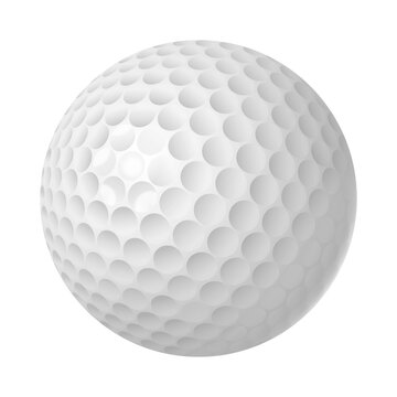 A single white golf ball with dimples shown close up Photo Illustrations