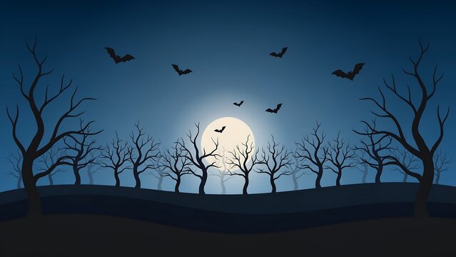 Stay spooky halloween design with a crescent moon pumpkin bats and stars on white background