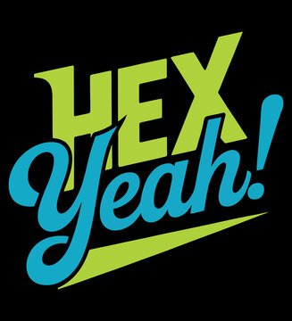 Handwritten neon style hey yeah exclamation text for bold motivational designs and youthful branding