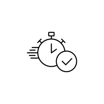 Fast stopwatch icon representing efficient time management and task completion success symbol with stopwatch