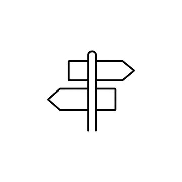 Minimalist signpost icon with opposing directional arrows signpost direction navigation wayfinding