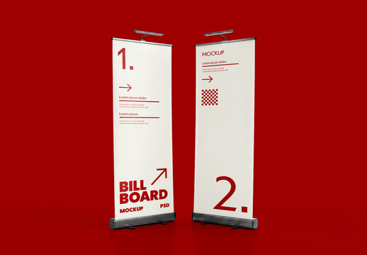 Two Roll Up Banner Mockup