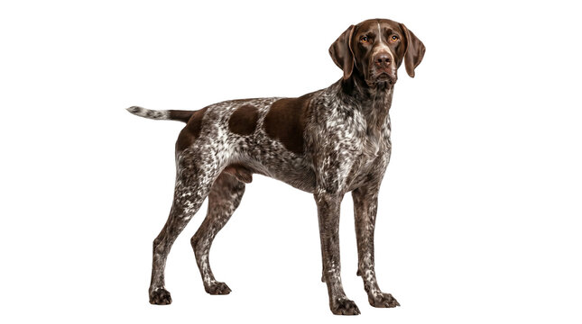 German shorthaired pointer hunting dog isolated on transparent background