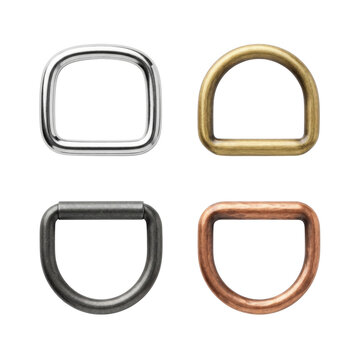 Metal d ring buckles and webbing strap hardware