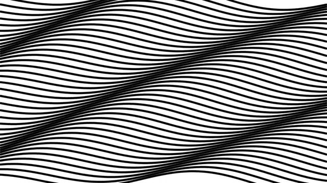 Abstract background with wavy black lines creating a flowing motion pattern