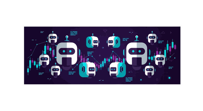 AI Trading Bots and Stock Market Financial Chart Background