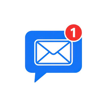 Notification icon indicating one unread email message in a speech bubble.