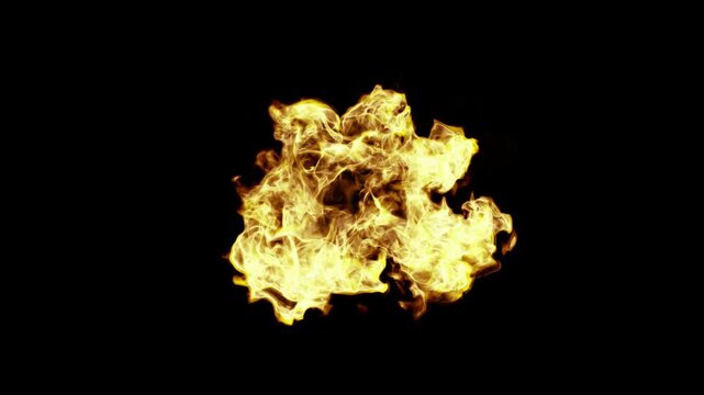 Blazing fireball loop with flames and alpha channel