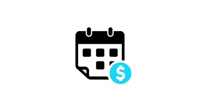 Calendar with dollar sign icon financial planning payment schedule business budget savings investment income expense management money finance accounting banking transaction date reminder icon .