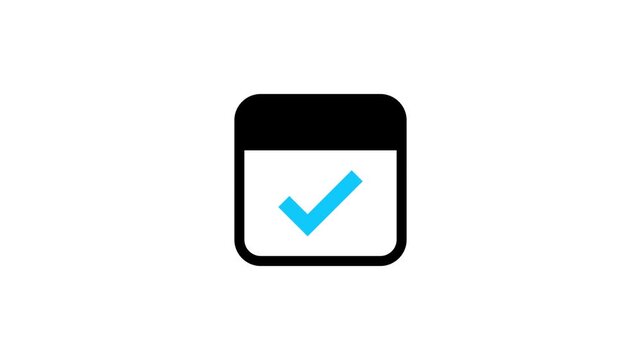 Web browser window with blue check mark icon representing website verification, approval, confirmation, successful validation, secure browsing, digital authentication, online services, and completion.