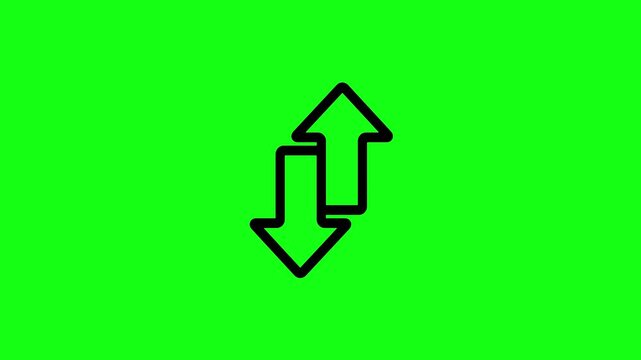 Up and down arrow icon representing bidirectional movement, data transfer, upload and download, exchange, navigation, switching, workflow, financial transactions, and directional change.
