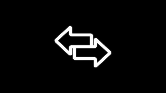 Horizontal exchange arrow icon representing bidirectional transfer, swapping,data exchange, financial transactions, workflow processes, communication, synchronization, and directional change concepts.