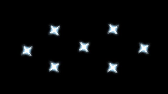 Beautiful twinkle star lights with dreamy sparkle effect on a black background  flat, vector, doodles style stars blinking. sparkle Star light effect 4k.