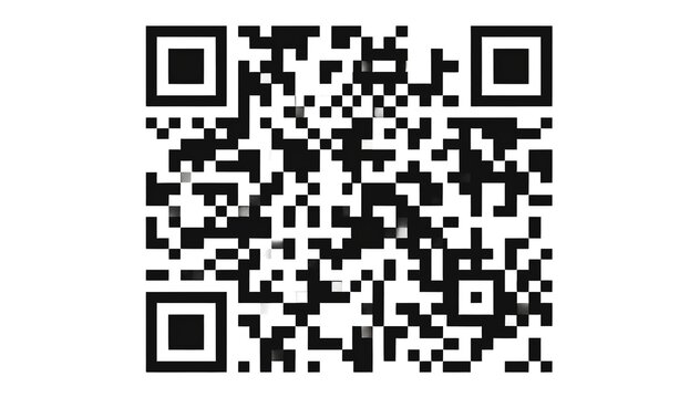 Black and white QR code sample isolated on white background for technology and scanning concepts