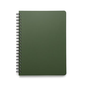 green notebook isolated on white