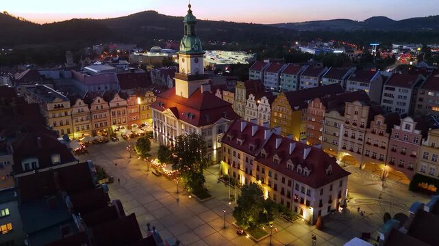 Town hall in Jelenia Gora, Lower Silesian Voivodeship, Poland