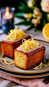 A slice of cheesecake with a drizzle of caramel sauce and a sprinkle of cheese on a plate