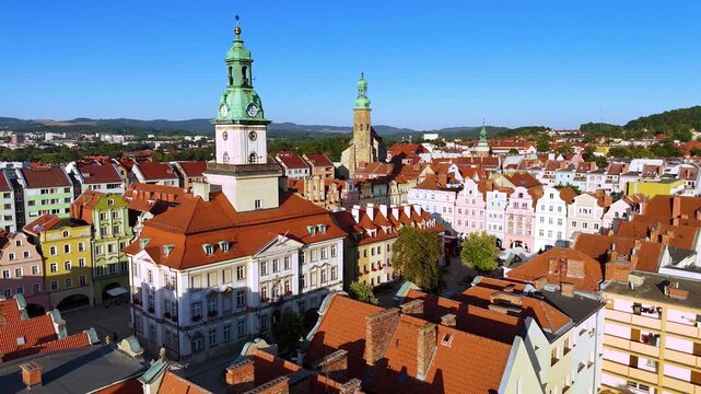 Town hall in Jelenia Gora, Lower Silesian Voivodeship, Poland