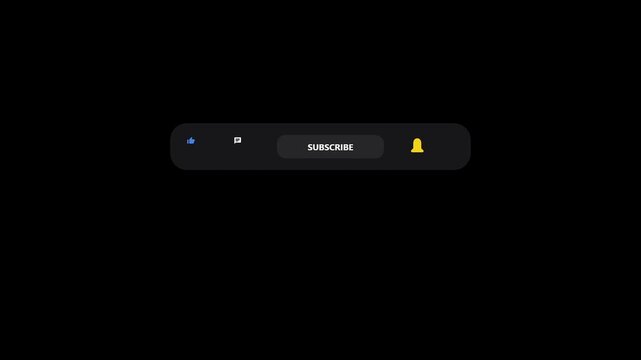 Modern dark style subscribe button with notification bell icon for video content creators