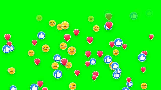 Floating Social Media Emojis (Like, Love, Laugh)