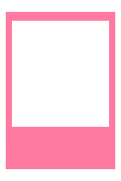 Pink vertical photo frame with clean rectangular border and blank center, ideal for portrait photos, Instagram posts, stories, scrapbook layouts, posters, invitations, branding, journaling, PNG