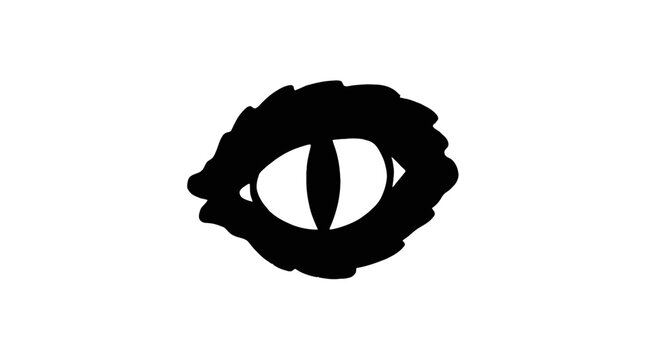 Halloween Evil eye set of three black symbols, isolation on white, stylized protective amulet, talisman, and apotropaic ward, vector image Vector