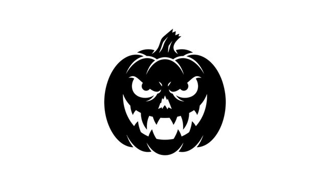 Halloween Halloween jack o lantern vector icon, spooky pumpkin face, horror holidays carnival illustration, black silhouette symbol for print design Vector