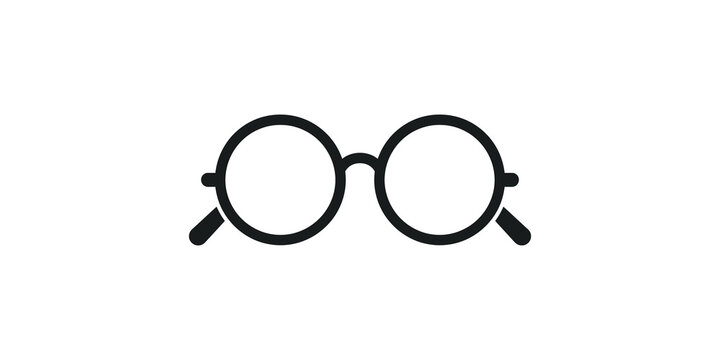 Round glasses icon for reading and style for design.