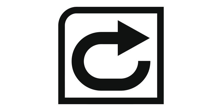 Black redo button icon in square for undo and refresh actions.