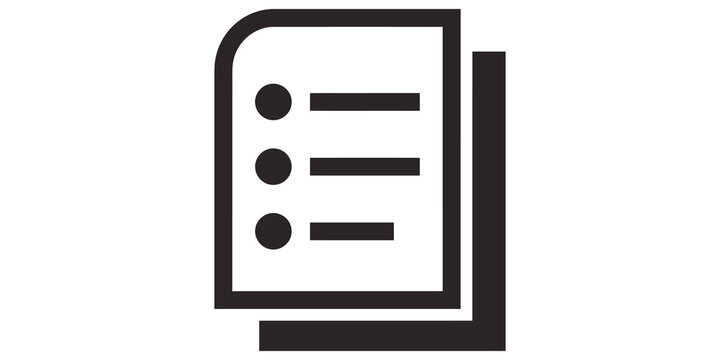 Task list document icon black linear design for planning project steps.