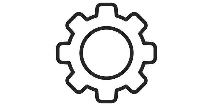 Outline gear icon vector illustration settings and preferences.