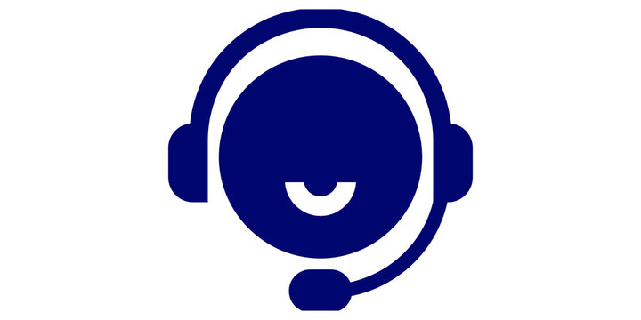 Blue support agent icon with headset for customer service assistance.