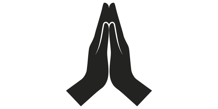 Praying hands icon symbol of gratitude meditation faith hope religion.