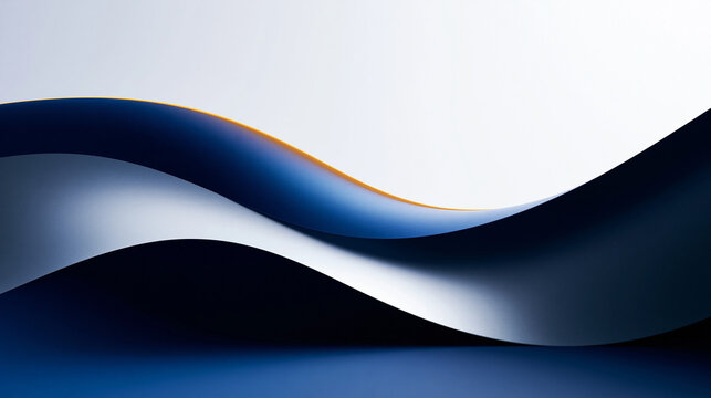 Abstract Blue and Silver Flowing Waves Background