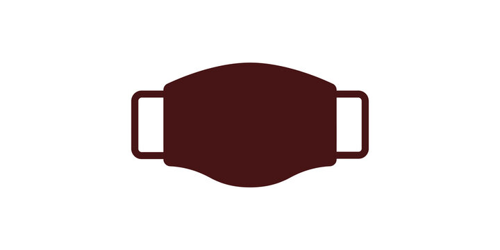 Medical protection mask in maroon color for safety and hygiene purposes.