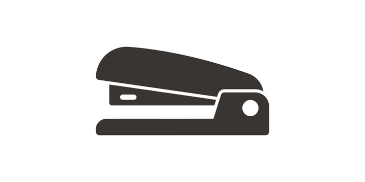 Black desktop office stapler icon for paper document fastening tasks.