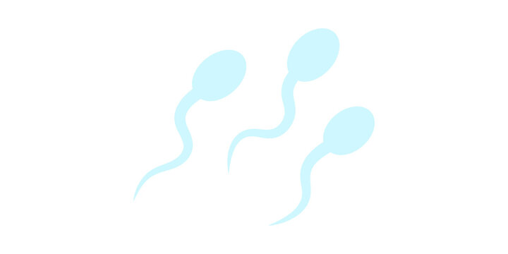 Blue sperm cell group illustration for reproductive health education.