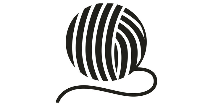 Ball of wool yarn graphic icon for knitting and needlework projects.