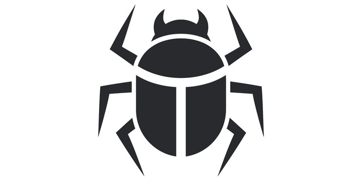Stylized beetle icon vector graphic for insect and nature related design.