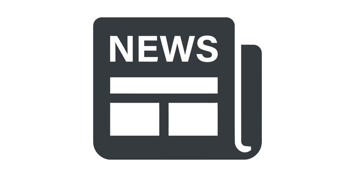 Daily newspaper publication icon for media information journal symbol.