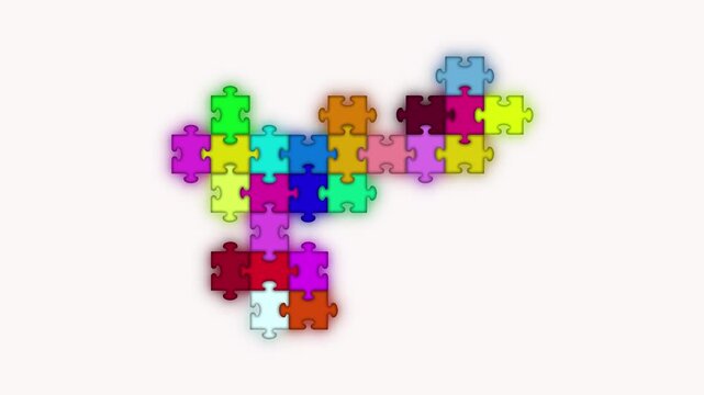 Colorful Puzzle Pieces Connecting to Represent Problem Solving and Teamwork.