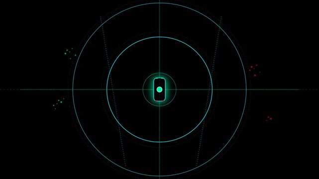 Abstract futuristic design with glowing lines and circular patterns in a dark digital background for tech concepts